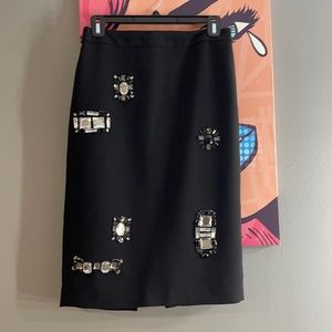 Black embellished skirt.